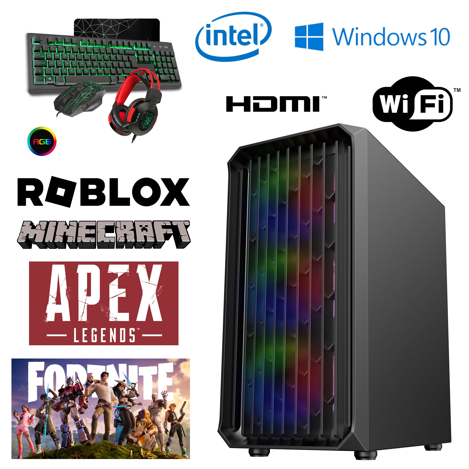 Phoenix Gaming FIRESTORM Desktop PC i7 16GB RAM 500GB SSD 2TB HD 8GB GPU Win 10