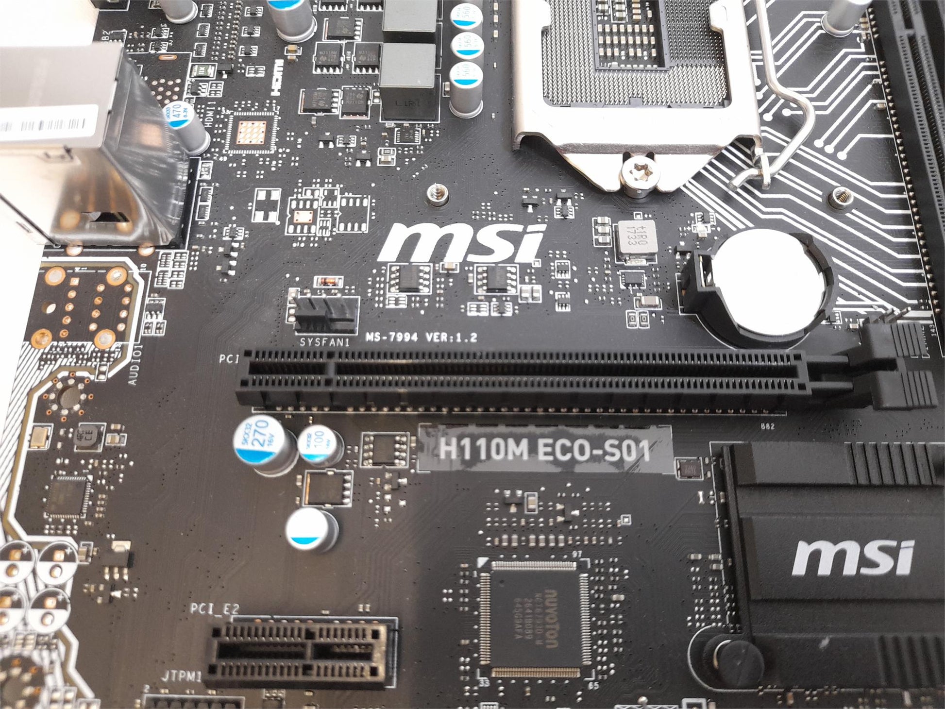 MSI H110M ECO-S01 Socket LGA 1151 DDR4 Motherboard Without I/O Shield