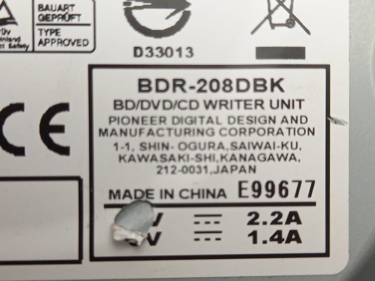 Pioneer BDR-208DBK SATA 15x Blu-Ray DVD Writter