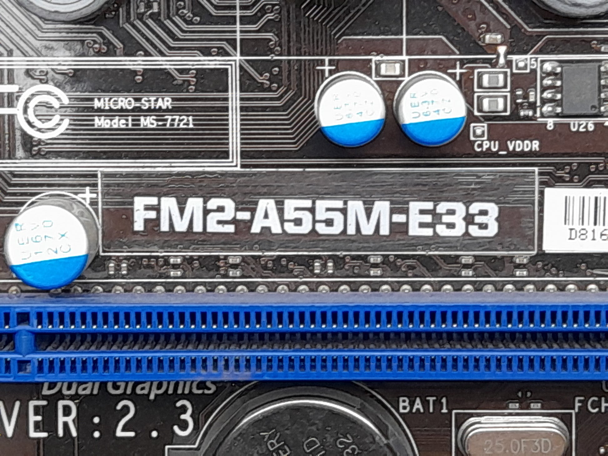 MSI FM2-A55M-E33 Socket FM2 DDR3 Micro ATX Motherboard With I/O Shield MS-7721