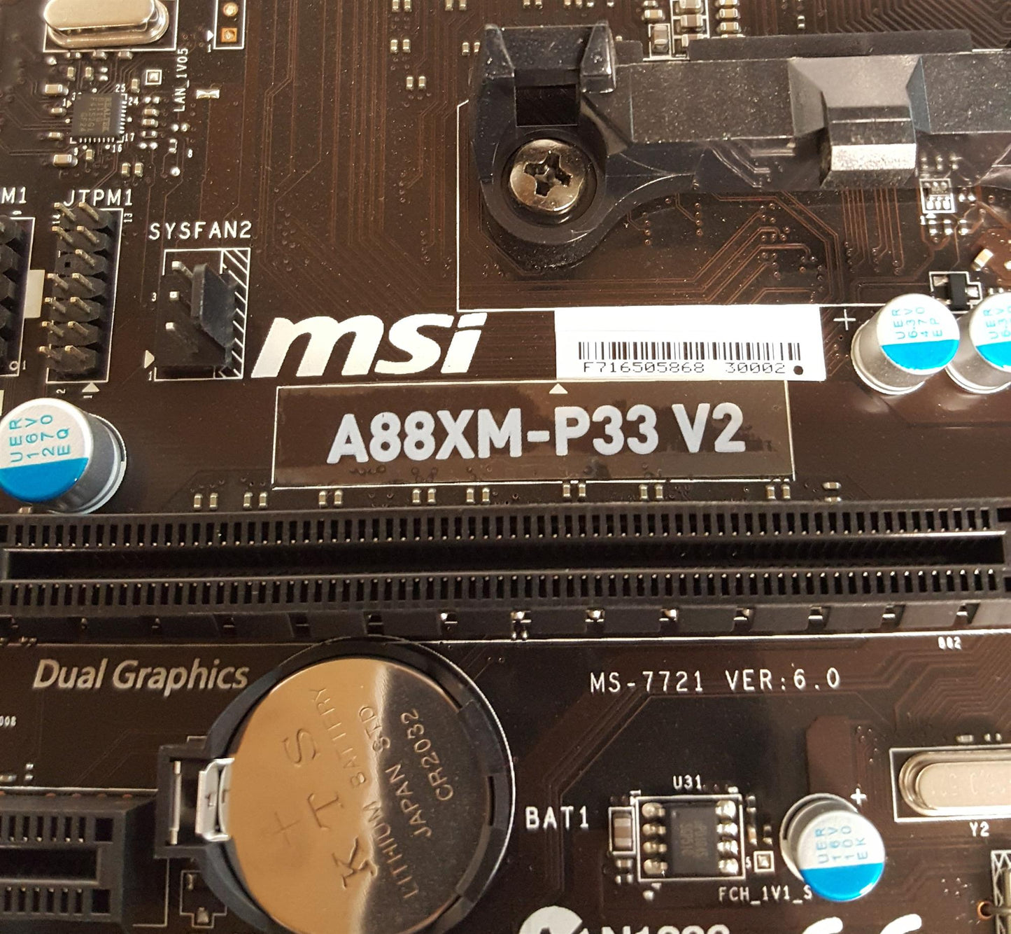 MSI A88XM-P33 V2 Socket FM2b DDR3 Micro ATX Motherboard With I/O Shield