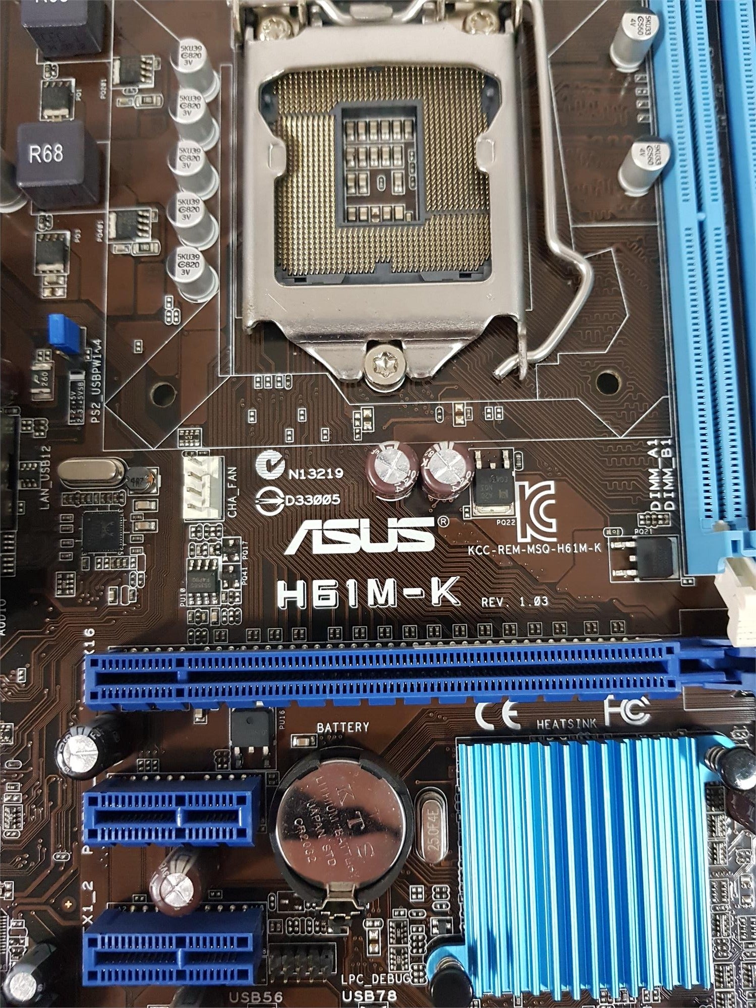 ASUS H61M-K Socket LGA1155 DDR3 Micro ATX Motherboard With I/O Shield